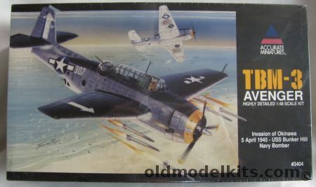 Accurate Miniatures 1/48 Grumman TBM-3 Avenger - April 5 1945 Okinawa USS Bunker Hill, 3404 plastic model kit